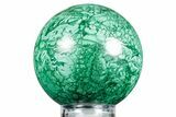 Flowery Polished Malachite Sphere - DR Congo #348902-1